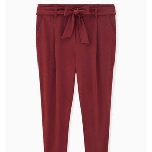 Torrid Paperbag Waist Tie Front Tapered Pants Rust Brown Size 18 NWT